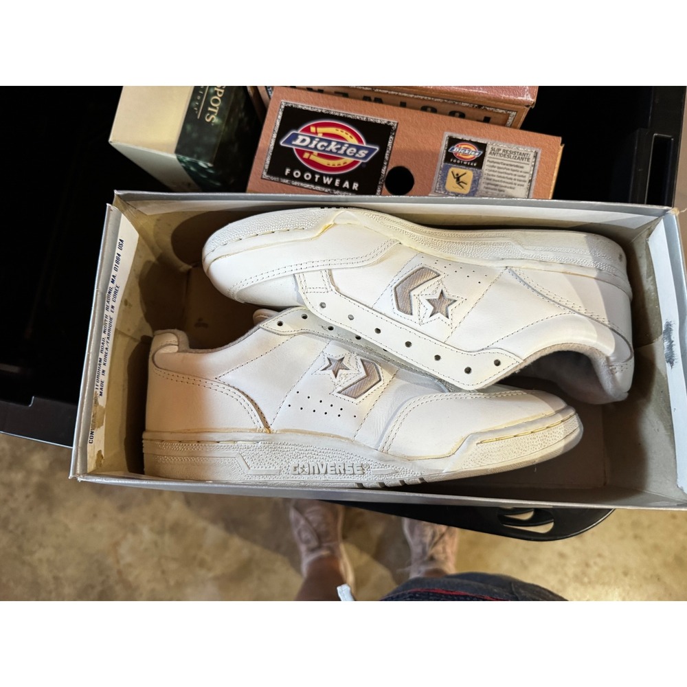 Vintage Converse Jimmy Connors Classic Leather Tennis Shoes White 16748 Mens 7.5